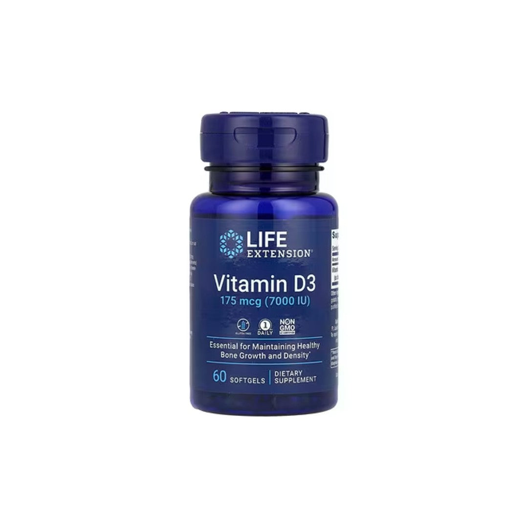 Vitamin D3 175 µg (7000 Ie) 60 Weichkapseln Life Extension